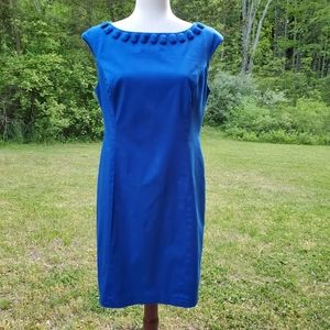 Jones New York Signature Cobalt Blue Stretch Sheath Dress Size 8
